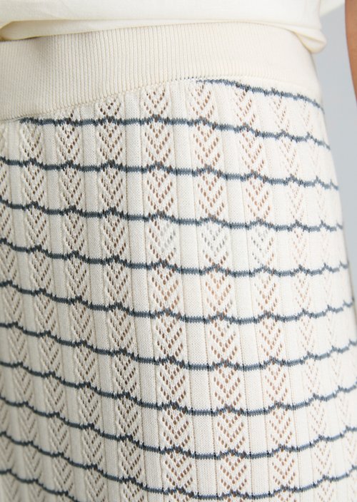 Knitted trousers wide — White