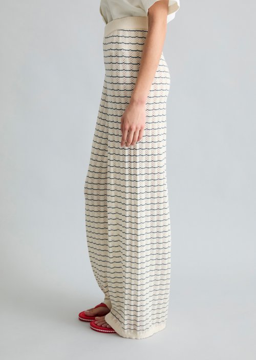 Knitted trousers wide — White