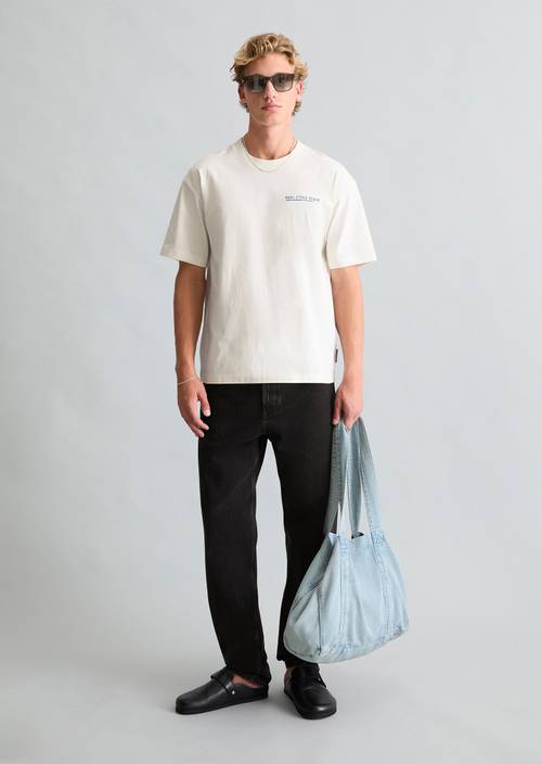 T-shirt relaxed Silky White en vue de face