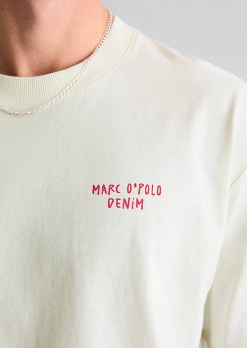 Relaxed T-shirt Silky White in detailaanzicht