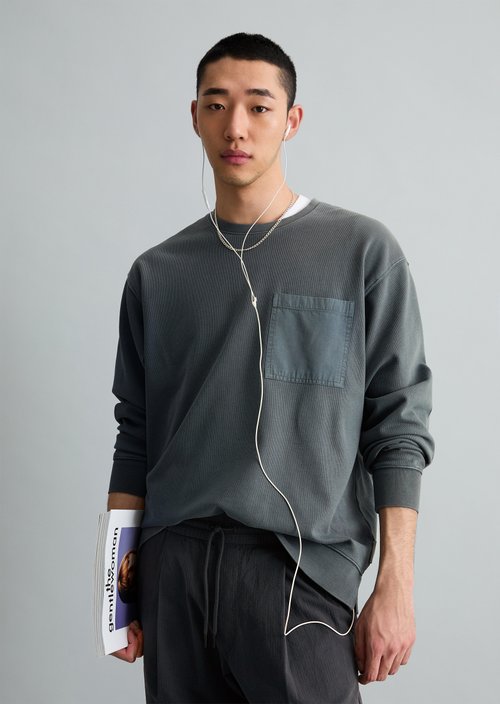 Relaxed jersey longsleeve — Peppercorn Grey
