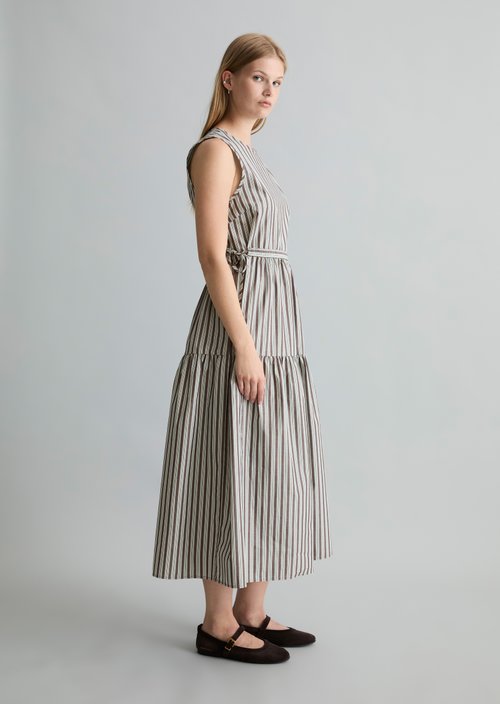 Regular tiered dress — Dark Brown