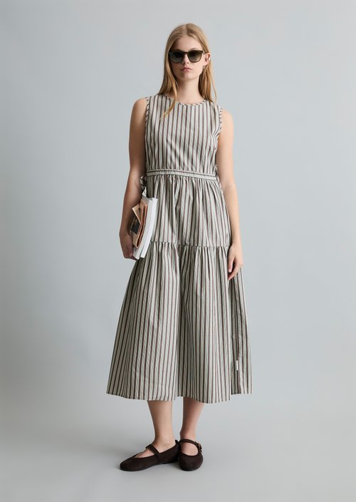 Regular tiered dress — Dark Brown