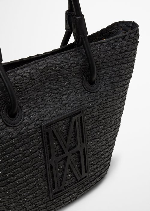 Small raffia shopper — Black