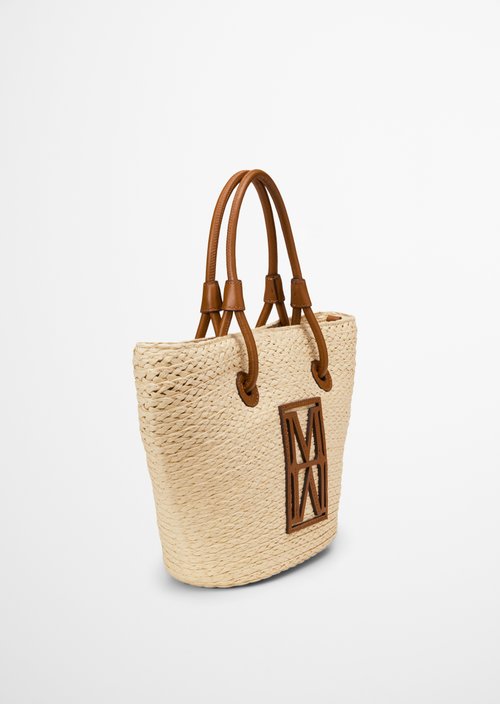 Small raffia shopper — Burnt Tobacco