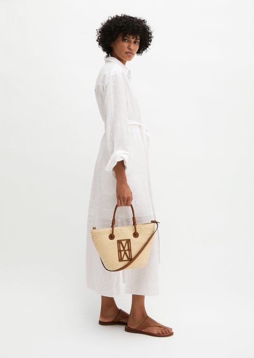 Small raffia shopper — Burnt Tobacco