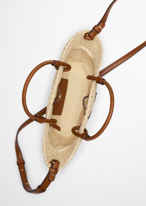 Small raffia shopper — Burnt Tobacco