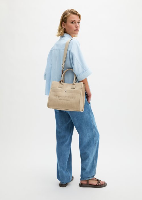 Canvas shopper model Mara medium — Linen Beige
