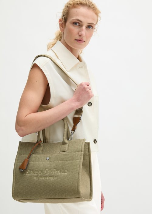 Canvas shopper model Mara medium — Pure Sage