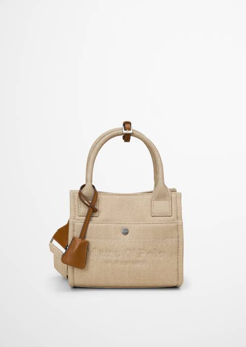 Canvas shopper model Mira small Linen Beige in front view