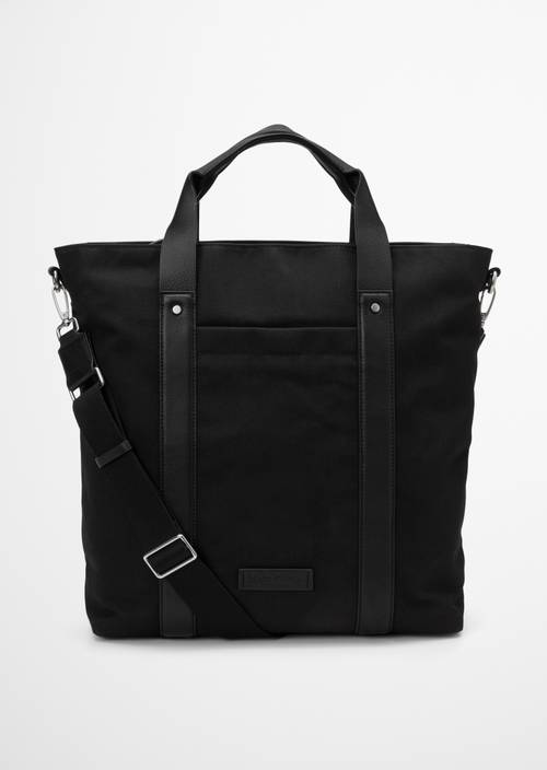 Canvas shopper groot Black in vooraanzicht