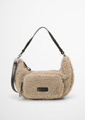 Shoulder bag medium made from soft teddy fur - brown | Messenger