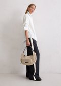 Shoulder bag medium made from soft teddy fur - brown | Messenger