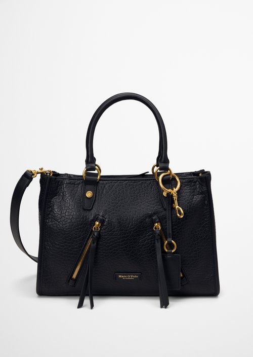 Marc O'Polo Kleine shopper, Dames, zwart, , 100% Leer