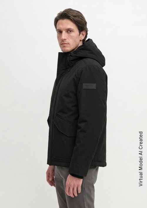 Regular-Fit Outdoor Jacket — Black