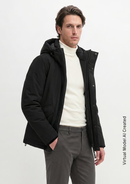 Regular-Fit Outdoor Jacket — Black