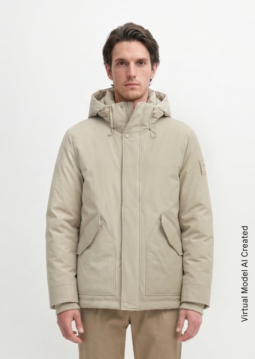 Regular-Fit Outdoor Jacket — Linen Beige