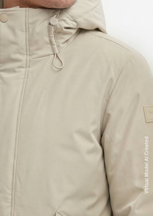 Outdoorová bunda, střih regular Linen Beige v detailním pohledu