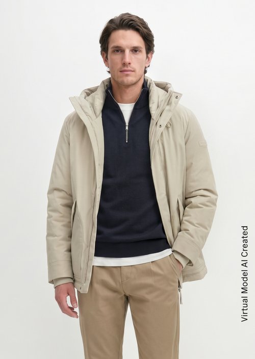 Regular-Fit Outdoor Jacket — Linen Beige