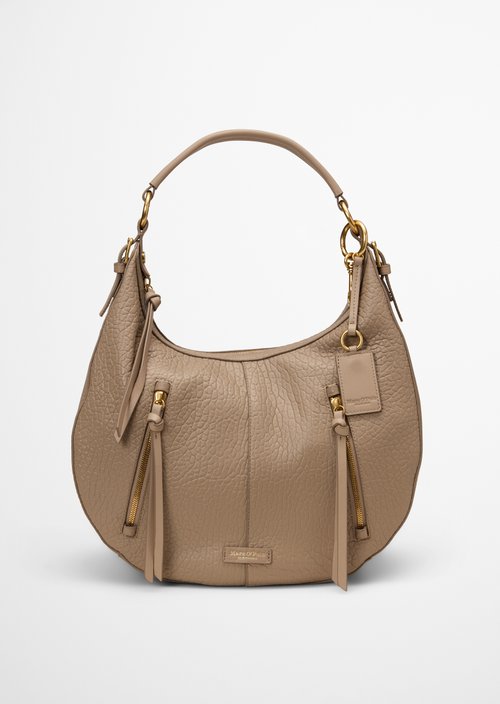 Marc O'Polo Schoudertas groot, Dames, beige, , 100% Leer