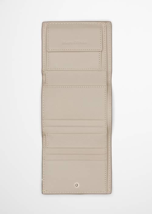 Porte-monnaie combiné Grey Silk présenté ouvert