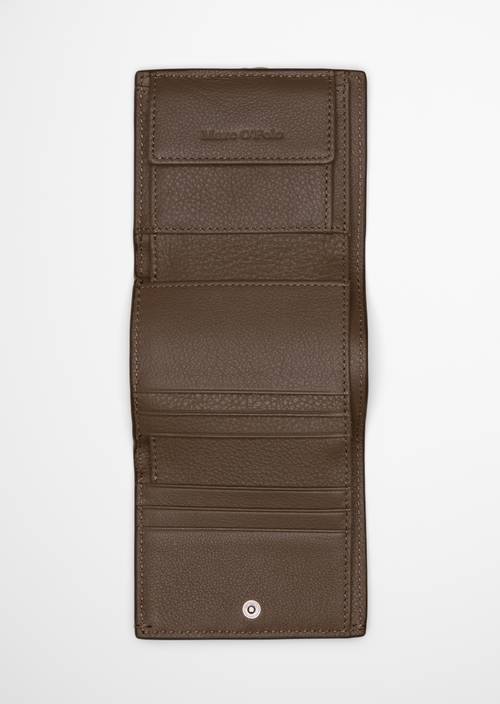 Porte-monnaie combiné Faded Brown présenté ouvert