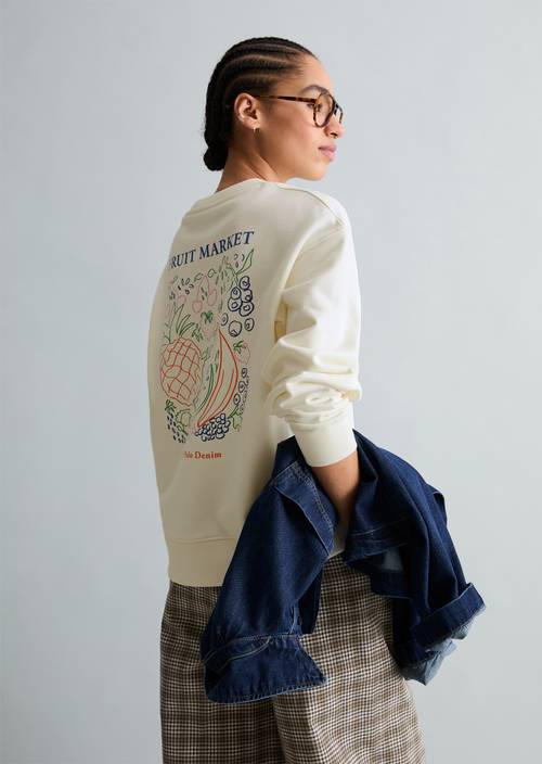 Mikina nadměrné velikosti Offwhite v předním pohledu