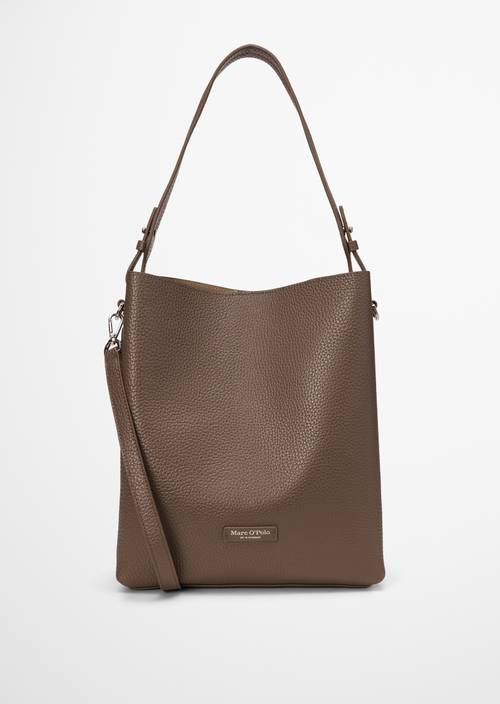 Borsa hobo media Faded Brown in vista frontale