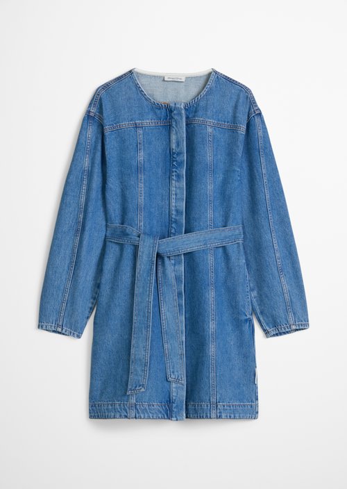 Mini jeans dress flared — Medium Blue