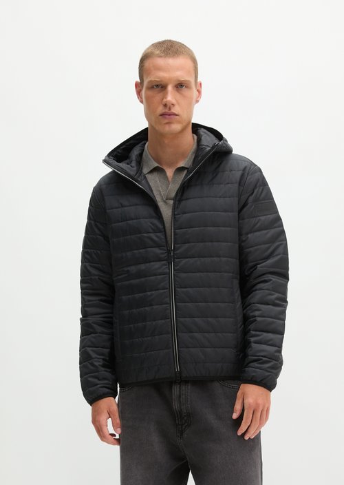 Quilted Jacket, Regular Fit — Black