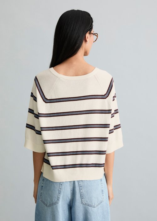 Relaxed short-sleeved sweater — Offwhite