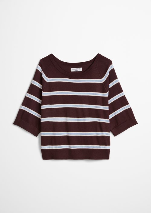 Relaxed short-sleeved sweater — Medium Brown