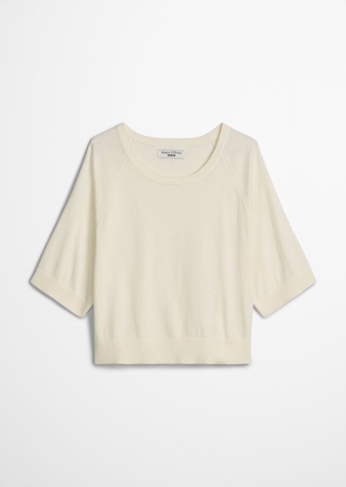 Relaxed short-sleeved sweater — Creamy White