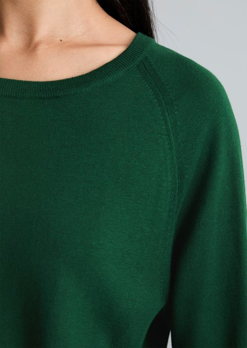 Relaxed short-sleeved sweater — Rich Emerald