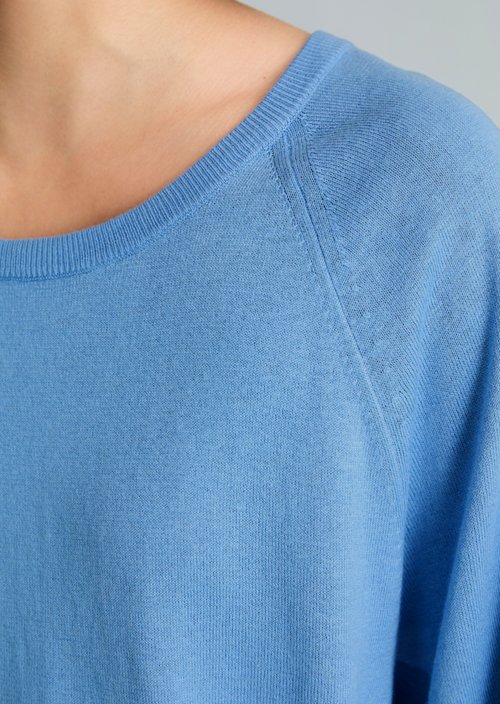 Relaxed short-sleeved sweater — Flaxflower Blue
