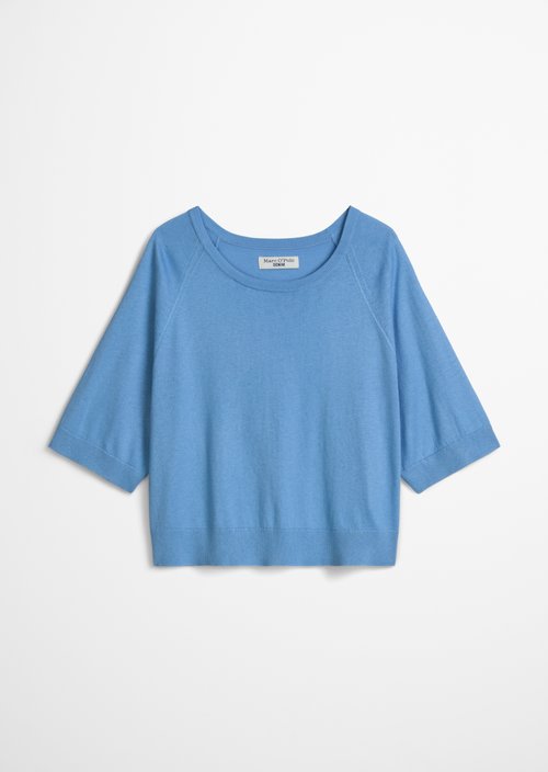 Relaxed short-sleeved sweater — Flaxflower Blue