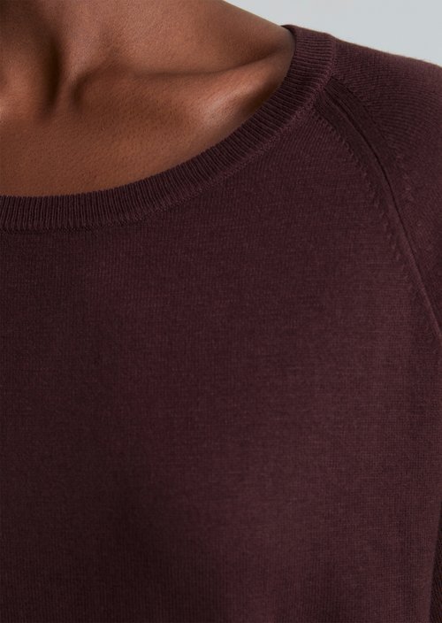 Relaxed short-sleeved sweater — Burnt Aubergine
