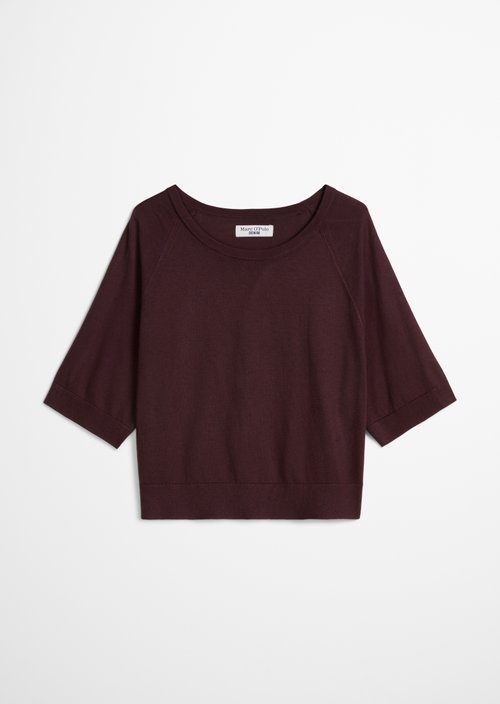 Relaxed short-sleeved sweater — Burnt Aubergine