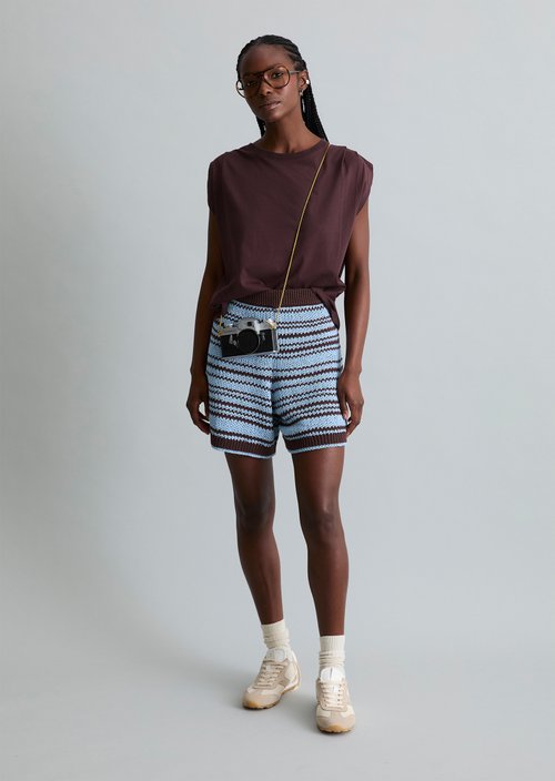 Regular knit shorts — Dark Brown