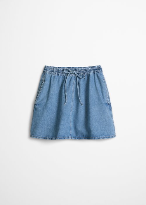 Short denim skirt A-shape — Medium Blue