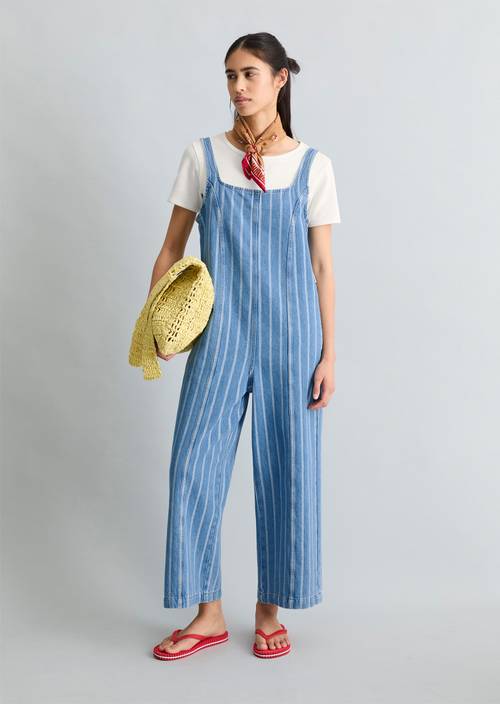 Combinaison sans manches relaxed Medium Blue en vue de face