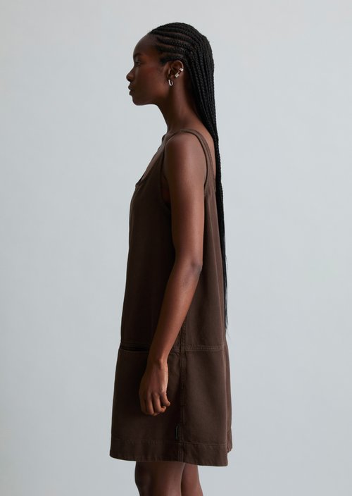 Loose denim mini dress — Shaded Brown