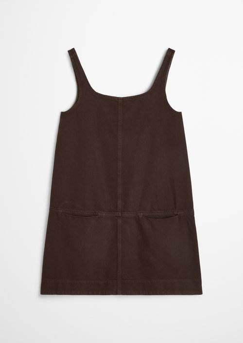 Loose denim mini dress — Shaded Brown