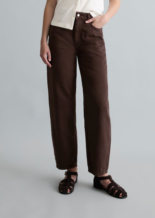 Jeans model Stine barrel cropped — Shaded Brown