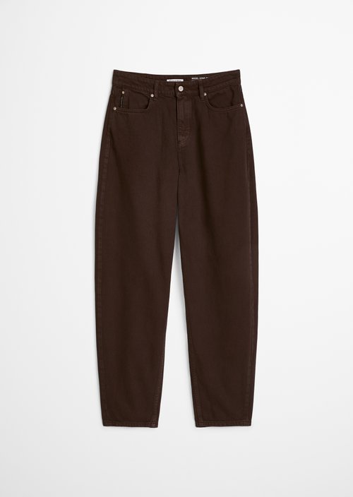 Jeans model Stine barrel cropped — Shaded Brown