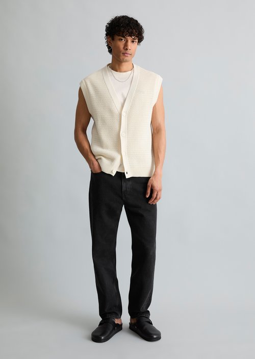 DfC Sleeveless cardigan relaxed — Creamy White