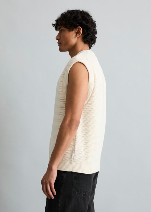 DfC Sleeveless cardigan relaxed — Creamy White