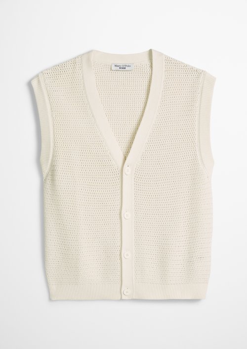 DfC Sleeveless cardigan relaxed — Creamy White