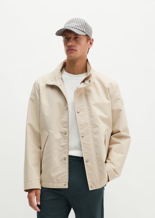 Regular-Fit Canvas Jacket — Linen Beige