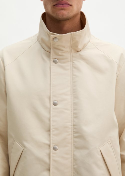 Regular-Fit Canvas Jacket — Linen Beige